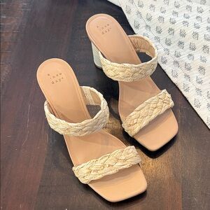 EASTER 👒👛👗 A New Day Women's Tan Braided Heeled Sandals